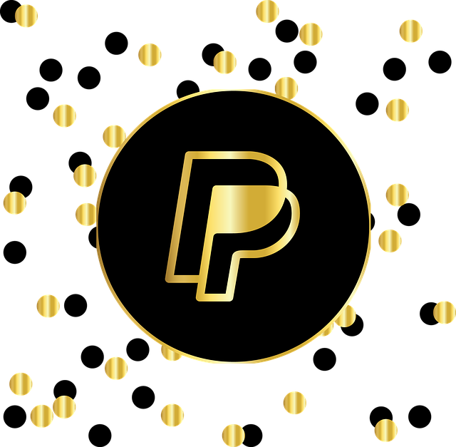 black and gold PayPal logos