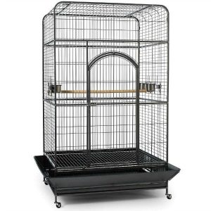Flat Top Bird Cage for Large Parrots by Prevue 3157 Silverado Black 