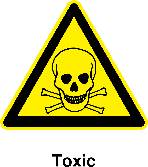 Skull and crossbones contamination label